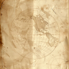 Antique Sepia Old-World Map Sketch - Vintage Cartographic Elegance