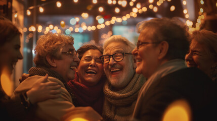 Obraz premium Happy elderly people at a reunion.