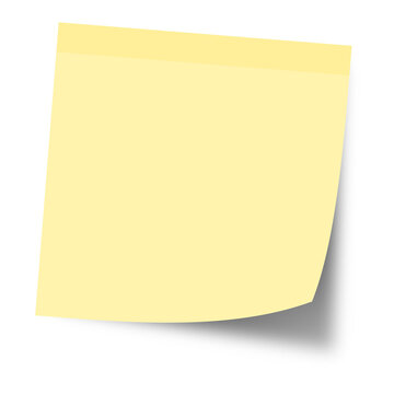 yellow blank sticky post note paper with shadow isolated from white background high resolution png