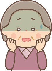 Obraz premium ショックで青ざめるシニア女性