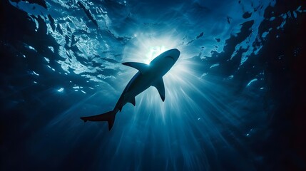 Shark in the open ocean underwater - Powered by Adobe