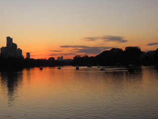 Fototapeta premium sunset over the river