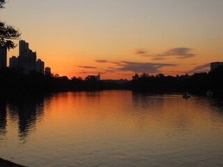 sunset over the river