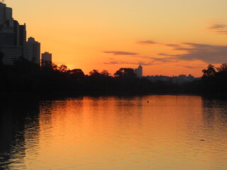Fototapeta premium sunset over the river