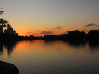 Obraz premium sunset over the river