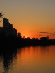 Fototapeta premium sunset over the river