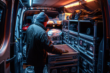 A Roadie's Day: Loading Equipment for an Upcoming Concert in the City