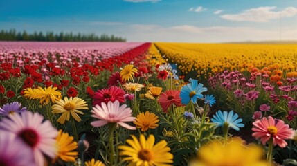 Colorful Flower Field