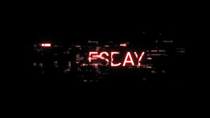 3D rendering Tuesday text with screen effects of technological glitches
