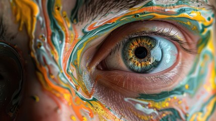 Fototapeta premium close up of a person with a painted eye