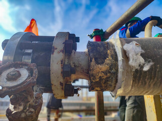 Steam pipe lines wrapped in glass wool function to maintain hot or cold temperatures