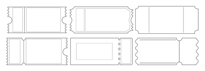 Coupon or ticket icon isolated. Ticket to any event. Cinema, theater, circus performance, ballet, etc. Paper coupons