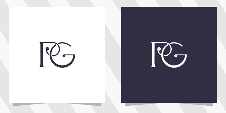 letter pg gp logo design vector