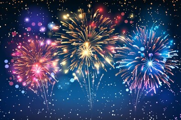 Naklejka premium Fireworks - Celebrating Independence Day 4th of July