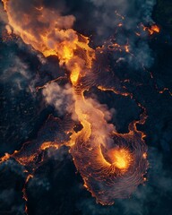 Volcano and lava