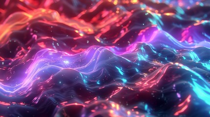 Holographic Neon Fluid Waves
