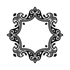 Ornate Black and White Decorative Square Frame