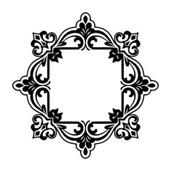 Ornate Black and White Decorative Square Frame