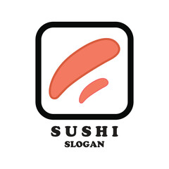 Sushi logo design simple concept Premium Vector