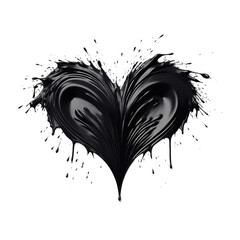 splash of black heart transparent background png