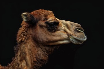 Obraz premium Mystic portrait of Hybrid Camel, full body view, isolated on black background