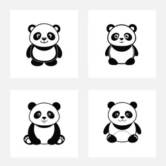 Panda line art vector illustration