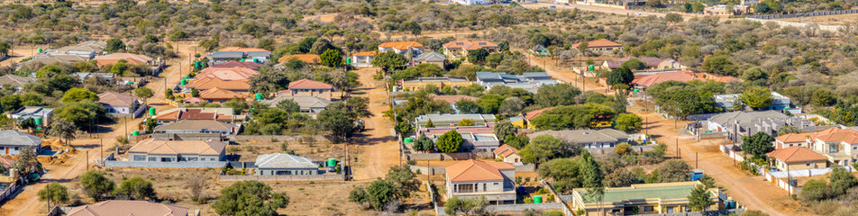 Obraz premium aerial Gaborone, new developments in Gaborone North neighborhood
