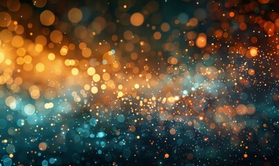 Obraz premium Glowing blue and orange bokeh background. AI.