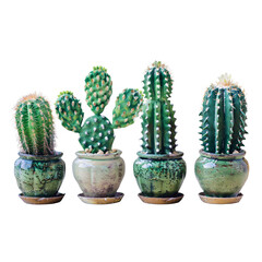 cactus in pot isolated on white background png