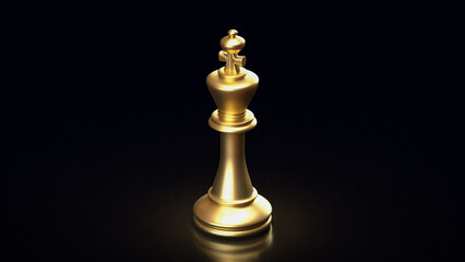 The King Chess for strategy or Business concept 3d rendering.