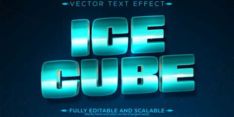 Ice text effect, editable frozen and frosty customizable font style.