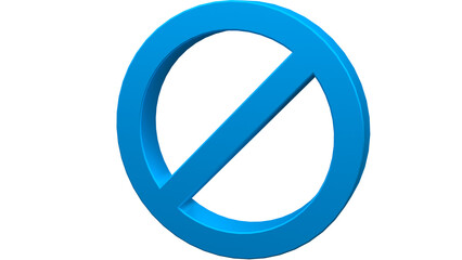 ban symbol 3d render isolated,blue Forbidden icon 3d render isolated, obstacle symbol isolated 