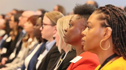 A diverse group of professionals attending a seminar on financial literacy underscoring the importance of knowledge in business and personal finance
