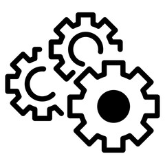 Black settings icon. Cogwheel symbol. Gear wheel vector linear icon for use in any purpose.