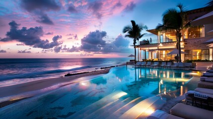 tropical island at night