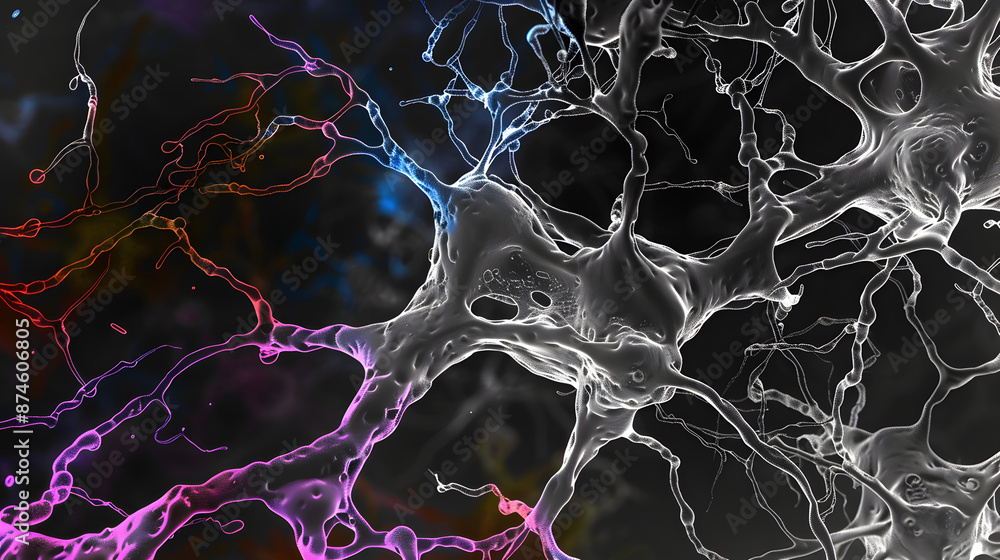 Poster a transmission electron microscopy image displaying the dynamic crosslinking between actin and spect