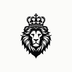 Obraz premium lion head vector silhouette