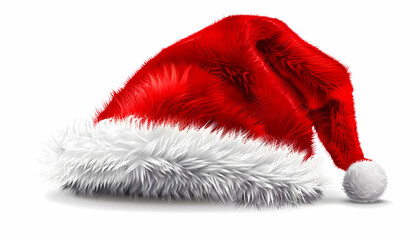 SClose up of Santa Claus Hat on a white background