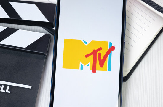 New York, USA - 30 June 2024: MTV Logo or Icon on Phone Screen