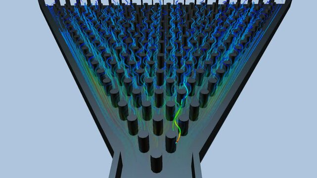 CFD simulation Computational fluid dynamics - Plinko possibility game airflow simulation
