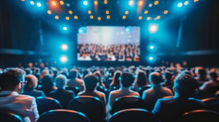 Rear view of audience in conference or seminar room generative ai