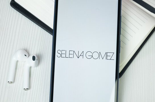New York, USA - 30 June 2024: Selena Gomez Logo or Icon on Phone Screen