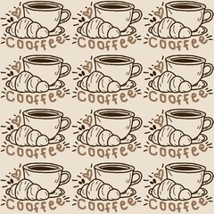 coffee pattern, light and dark brown background
