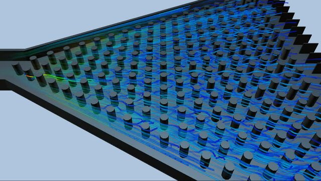 CFD simulation Computational fluid dynamics - Plinko possibility game airflow simulation