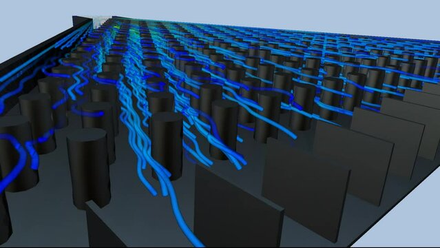 CFD simulation Computational fluid dynamics - Plinko possibility game airflow simulation