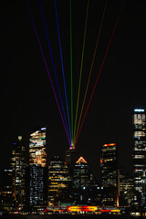 night view of downtown city