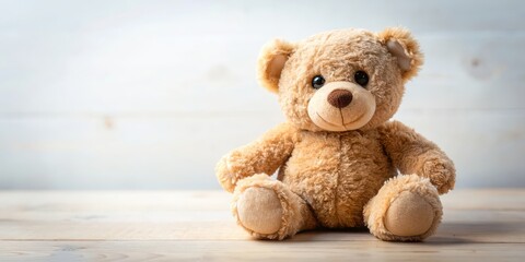 Fototapeta premium Soft and cuddly stuffed animal toy , plush, cute, toy, fluffy, teddy bear, children, kids, adorable, stuffed, furry, plaything