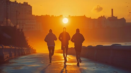 Friends jogging in the morning