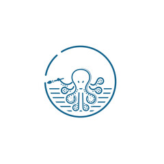 smart octopus vector