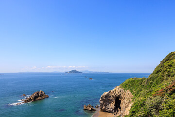 日出の石門近景　愛知県田原市